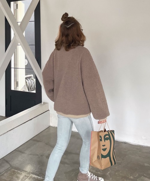 CHERI since1985 ブルゾン アウター バイカラージッパーボアジャケット