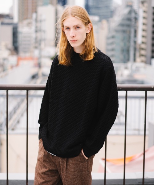 JUGLANS（ユグランス） セーター ニット Revo. ワッフル編み モック