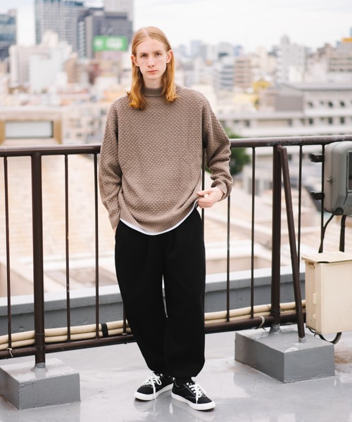 JUGLANS（ユグランス） セーター ニット Revo. ワッフル編み モック