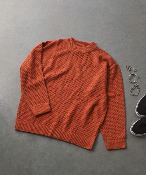 JUGLANS（ユグランス） セーター ニット Revo. ワッフル編み モック