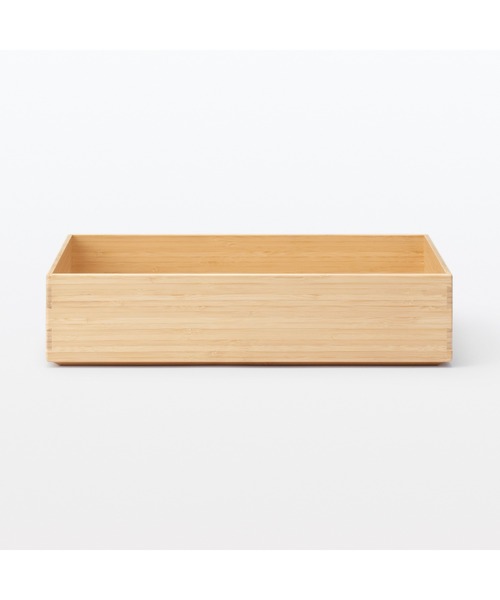 無印良品（MUJI） 収納 重なる竹材長方形ボックス 小 約幅37×奥行