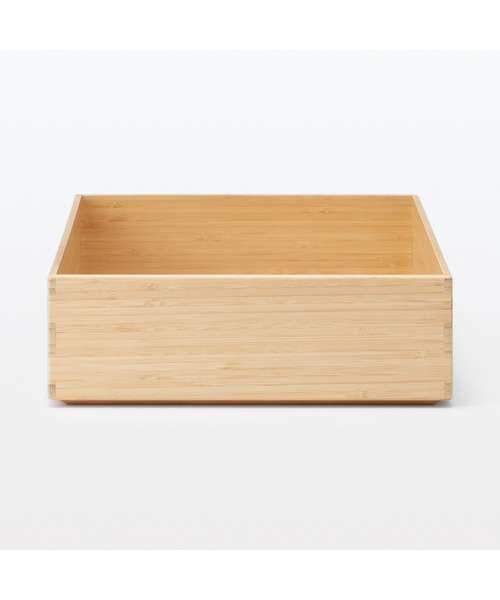 無印良品（MUJI） 収納 重なる竹材長方形ボックス 小 約幅37×奥行