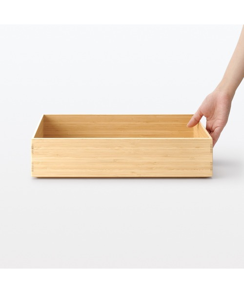 無印良品(MUJI) 収納 重なる竹材長方形ボックス 小 約幅37×奥行 無印良品(MUJI) 収納 重なる竹材長方形ボックス 小 約幅37×奥行