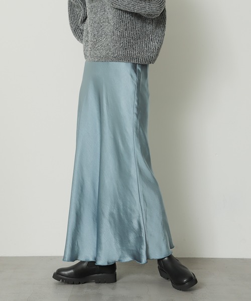 SENSE OF PLACE by URBAN RESEARCH スカート サテンナロースカート