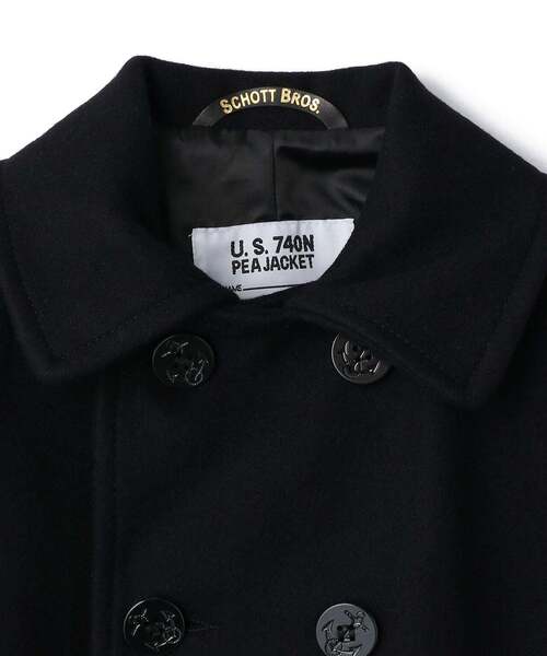 極美品 ショット ピーコート シングル USA製756US 24オンス 黒 希少 Schott(ショット)MADE in USA・756US「24ozウール」シングル