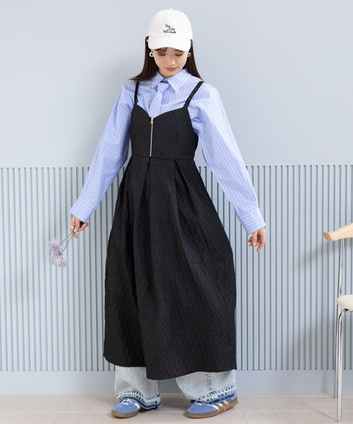 ブラウス シャツ クロップドネクタイシャツ レディース Per sist ence ブラウス シャツ ネクタイ付ブロードクロップド