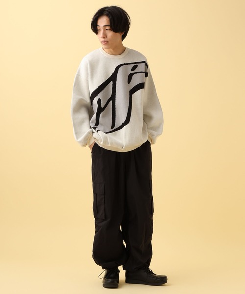 黒ニットページ PBLIM ニット セーター PBLIM/インパクトロゴニット レディース