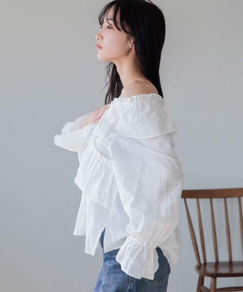 LOWRYS FARM（ローリーズファーム） ブラウス シャツ フリルクロス