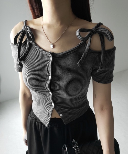 me+em select（ミームセレクト） tシャツ 「 2WAY 」ダブルリボンオフ