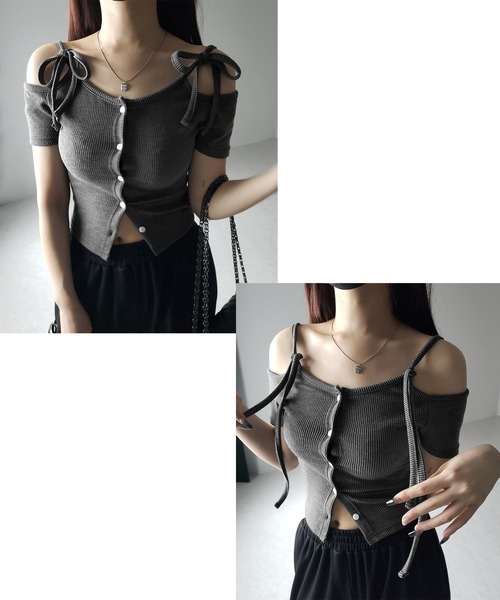 me+em select（ミームセレクト） tシャツ 「 2WAY 」ダブルリボンオフ