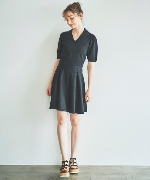 31 Sons de mode ワンピース ベルト付きミニニットワンピース