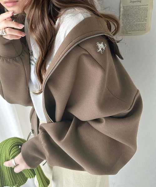 リベラド ブルゾン パーカー レディース LIBERADD/リベラド】ZIP LONG BLOUSON（フードコート）｜Deuxieme