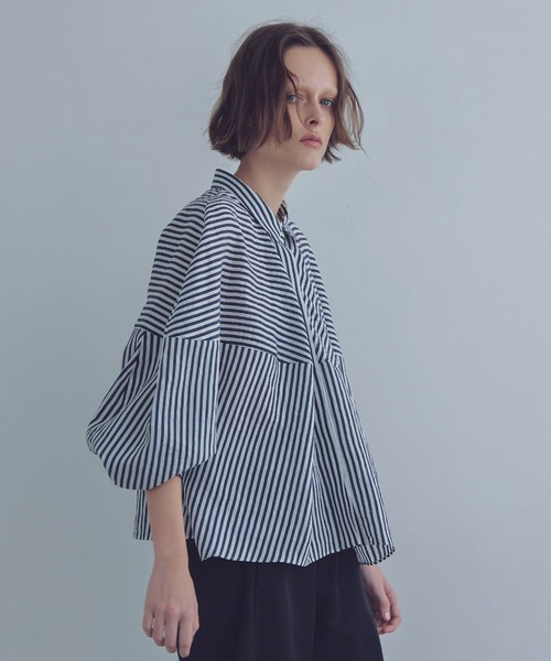 シャツ ブラウス balloon form stripe shirt(バルーンフォーム 