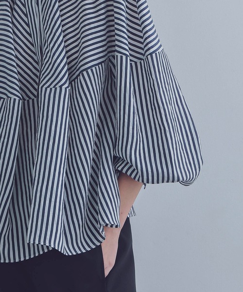 シャツ ブラウス balloon form stripe shirt(バルーンフォーム 