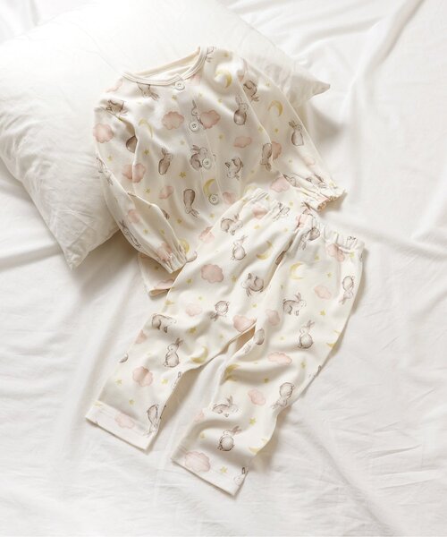 Galette Pyjamas ウサギ柄 パジャマ apres les cours パジャマ 「WEB限定」うさぎのお月見柄 前あき