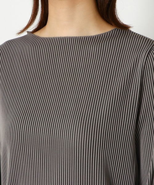 tシャツ 「細プリーツ×美シルエット」レディース 長袖 トップス 