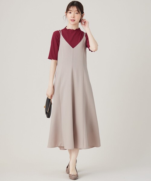 未使用級ꕥ アベニールエトワール ギャザー切替Ｖネックワンピース 洗える フレア 新作入荷情報〈サイドリボンギャザー切替ワンピース〉 | m-i-d