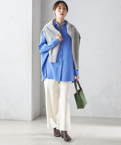 SHIPS Primary Navy Label:〈手洗い可能〉コットン ストライプ T ブラウス SHIPS Primary Navy Label:〈手洗い可能〉コットン ストライプ T