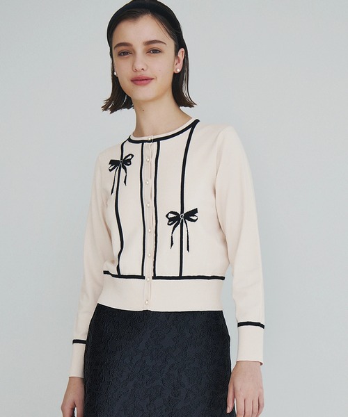 UNIVERVAL MUSE ニット セーター リボンインターシャニット  