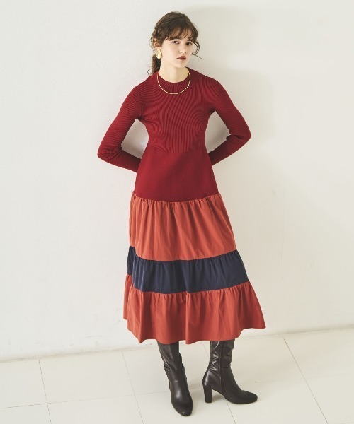 AND COUTURE（アンドクチュール） ワンピース 布帛ティアード