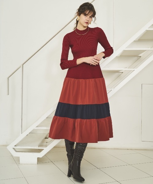 AND COUTURE（アンドクチュール） ワンピース 布帛ティアード