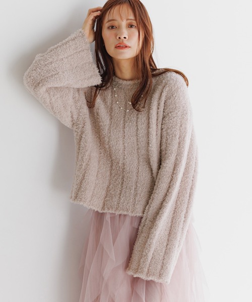 mysty woman（ミスティウーマン） ニット セーター フェザーモール