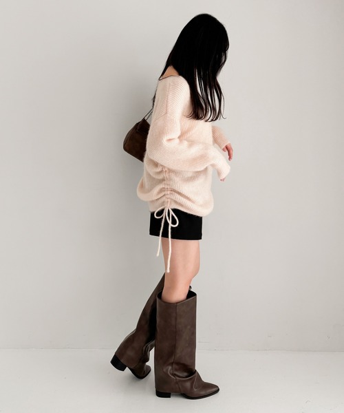 Heather（ヘザー） ニット セーター サイドドロストチュニックニット