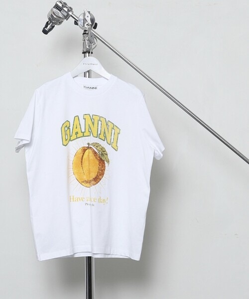 tシャツ GANNI/ガニー Basic Jersey Peach Relaxed T / T3529 / ショートスリーブプリントTシャツ レディー
