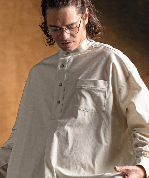 GLIMCLAP シャツ ms5942- Band collar ＆ pullover shirt バンドカラー