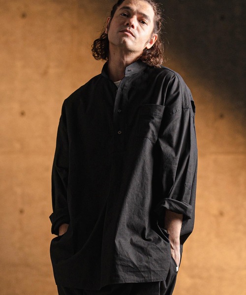 GLIMCLAP シャツ ms5942- Band collar ＆ pullover shirt バンドカラー