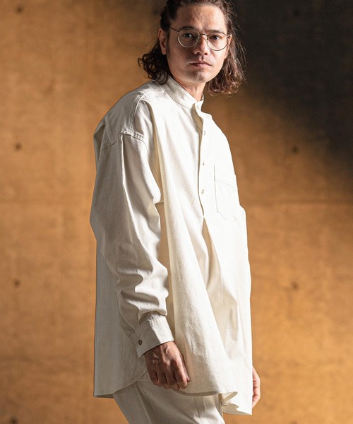 GLIMCLAP シャツ ms5942- Band collar ＆ pullover shirt バンドカラー