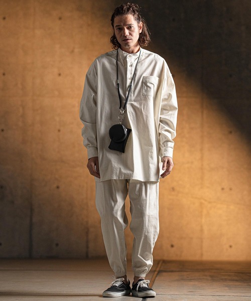 GLIMCLAP シャツ ms5942- Band collar ＆ pullover shirt バンドカラー
