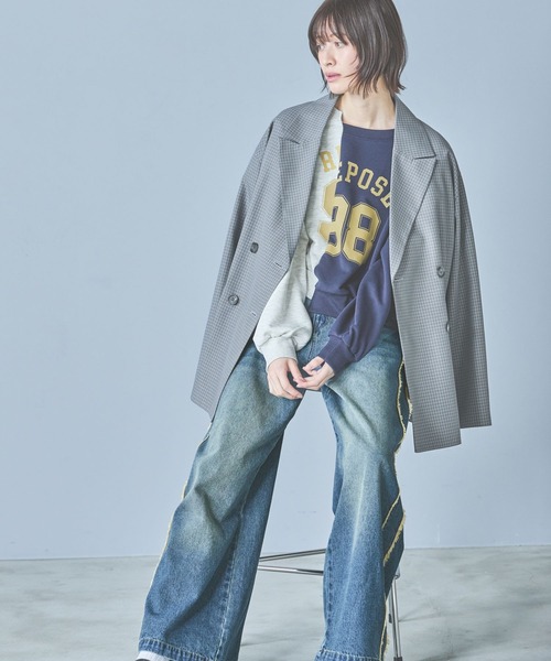 LAKOLE（ラコレ） ジーンズ デニム デニムパンツ サイドラインフリンジ