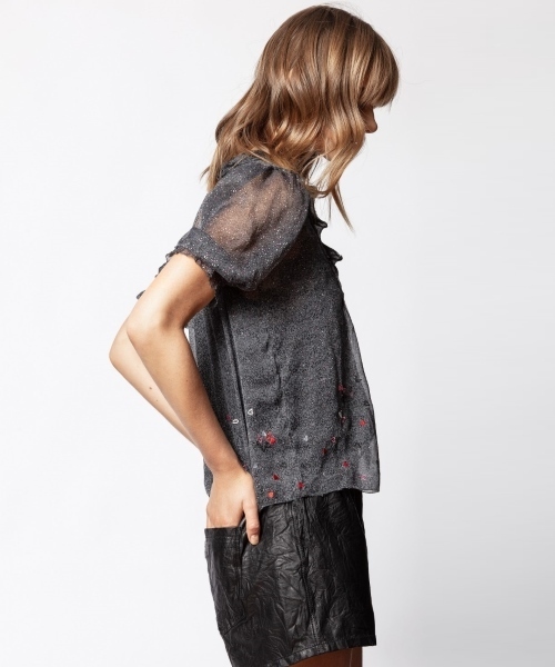 ZADIG & VOLTAIRE 新品　ヒョウ柄長袖シャツ　ブラウス アミュレット Amulet レオパード柄ブラウス レディース ショート