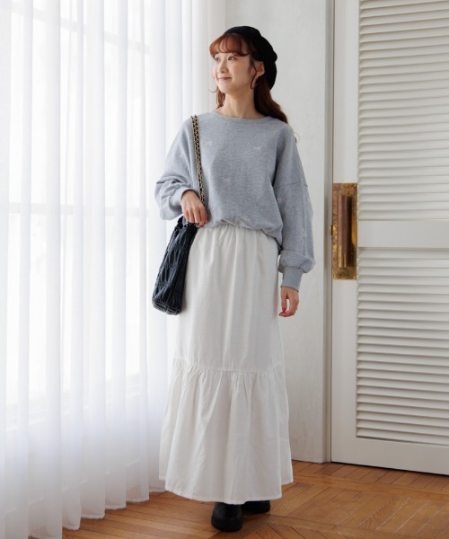 トレーナー スウェット チャーミングリボンスウェット レディース flower（ファッション） トレーナー スウェット チャーミング