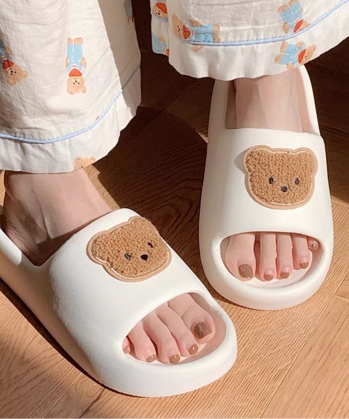 スリッパ くまさん もこもこ シリコン ルームシューズ シャワー