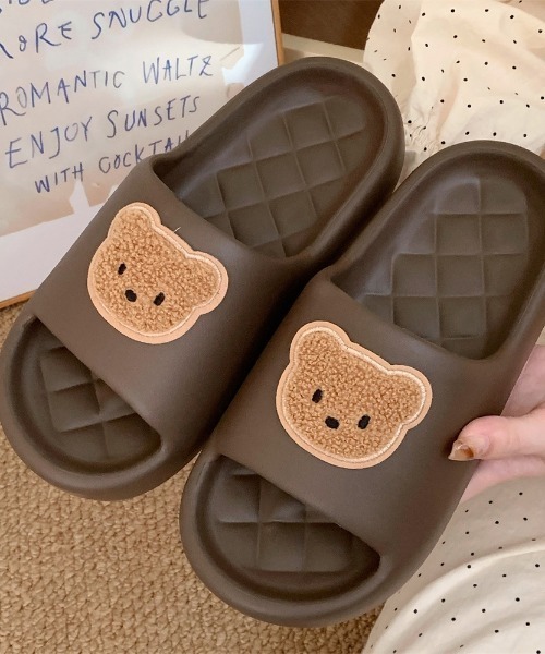 スリッパ くまさん もこもこ シリコン ルームシューズ シャワー