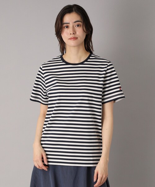 tシャツ 「接触冷感/抗菌防臭/消臭」アイスクリアコットンボーダーTシャツ レディース DRESSTERIOR tシャツ 「接触冷感/抗菌防臭/消臭」アイスクリア