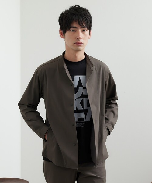 TAKEO KIKUCHI シャツ 「軽羽織」ハイストレッチ オープンバンド