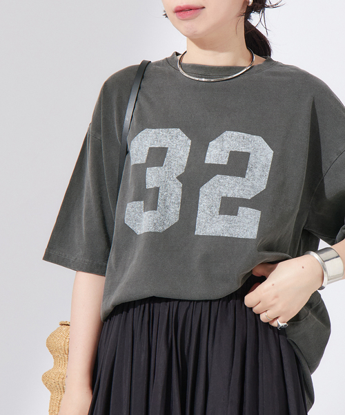 journal standard L'essage tシャツ 「32」ピグメントTシャツ