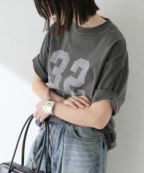 journal standard L'essage tシャツ 「32」ピグメントTシャツ