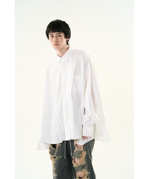 DISCOVERED　再構築　ドッキングシャツ　オーバーサイズシャツ DISCOVERED（ディスカバード） シャツ DOCKING WIDE LOOPING SHIRTS