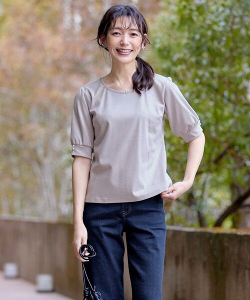 Tiaclasse tシャツ 「小倉優子さん着用」“サマさまカットソー”パール