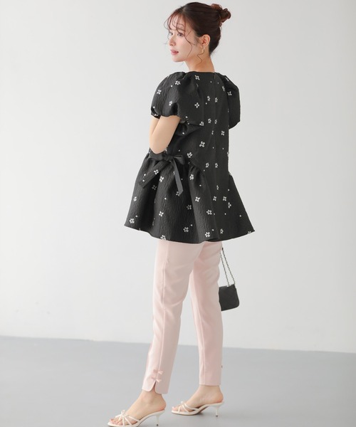 Fit more フラワースフレジャガードトップス レディース