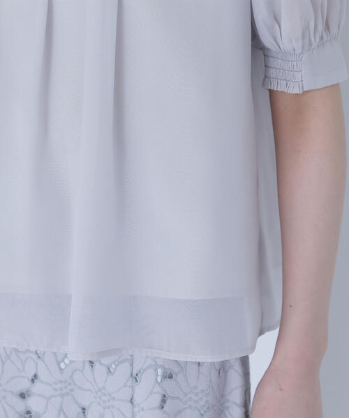 ブラウス シャツ ハイネックシアーボリュームブラウス レディース NATURAL BEAUTY BASIC ブラウス シャツ ハイネックシアー