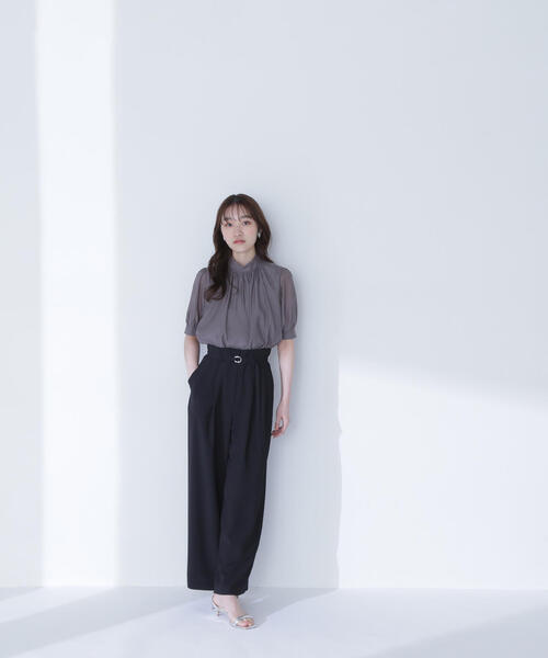 NATURAL BEAUTY BASIC ブラウス シャツ ハイネックシアー