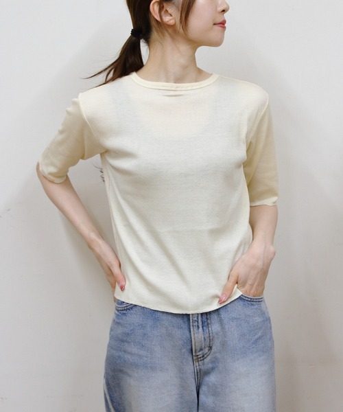 MEYAME リブカットソー MEYAME メヤメ 2wayリブプルオーバー FRONT AND BACK RIB PULLOVER MEY
