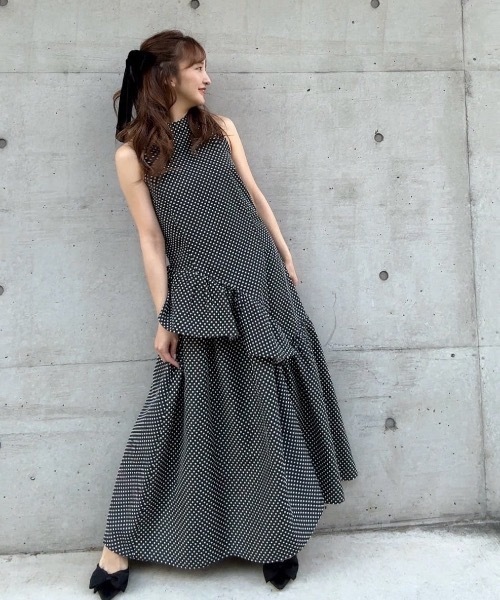 ROSY LUCE（ロージールーチェ） ワンピース ジャガードフリルドレス