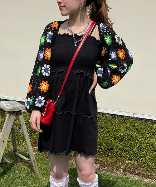 vintage クロシェ チュニック ワンピース vintage クロシェ ニット コットン チュニック ワンピース malion