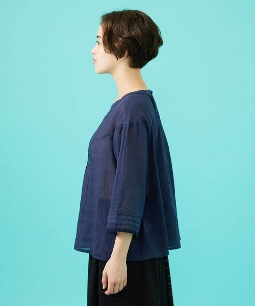 Jocomomola（ホコモモラ） ブラウス シャツ Temblar 配色ステッチ